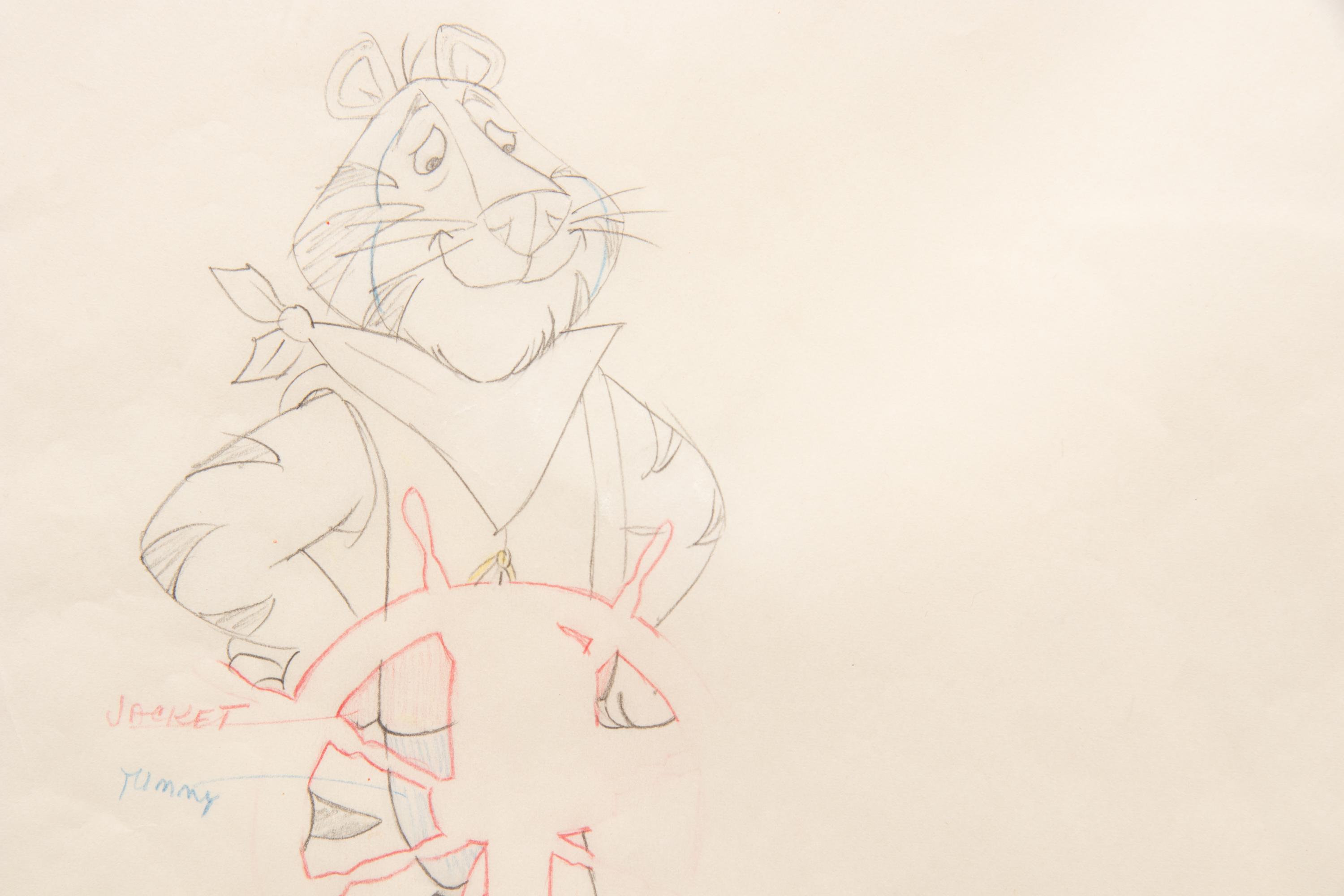 Kellogg’s Frosted Flakes Tony the Tiger TV Commercial Production Cel and Animation Drawing.