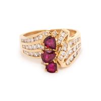 GARNET AND DIAMOND RING