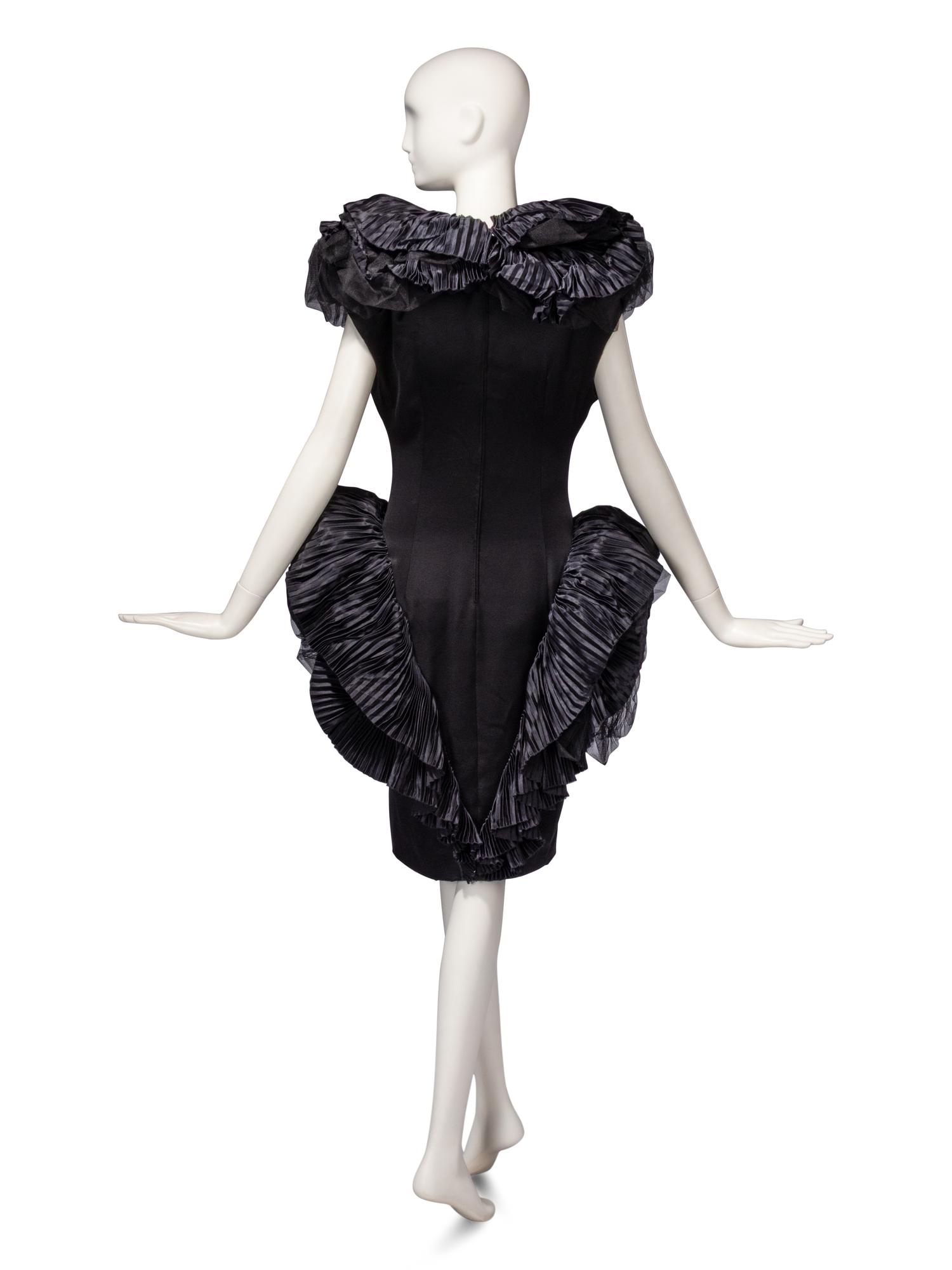Attributed to Loris Azzaro Haute Couture, Structured Black Dress