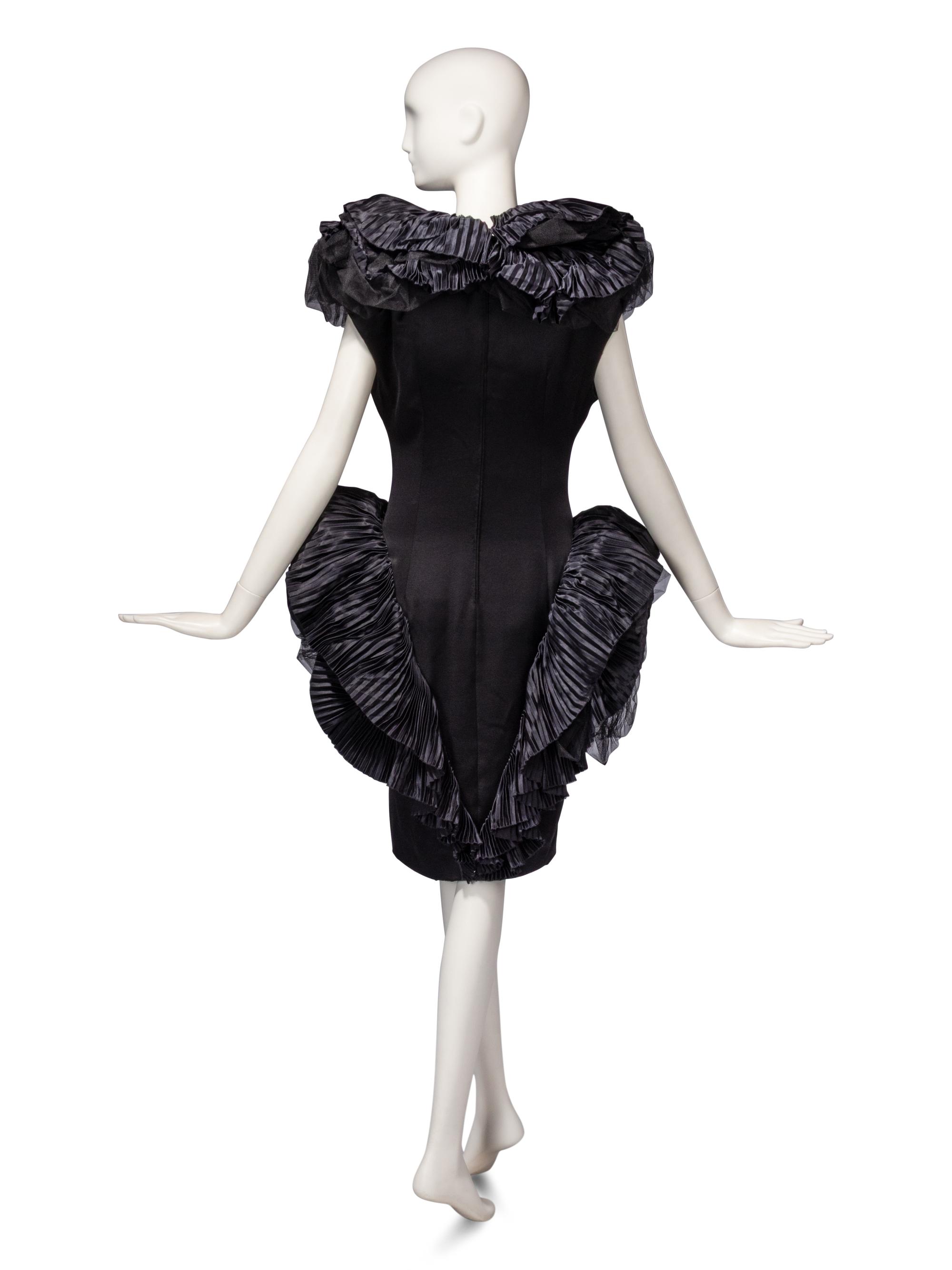 Attributed to Loris Azzaro Haute Couture, Structured Black Dress