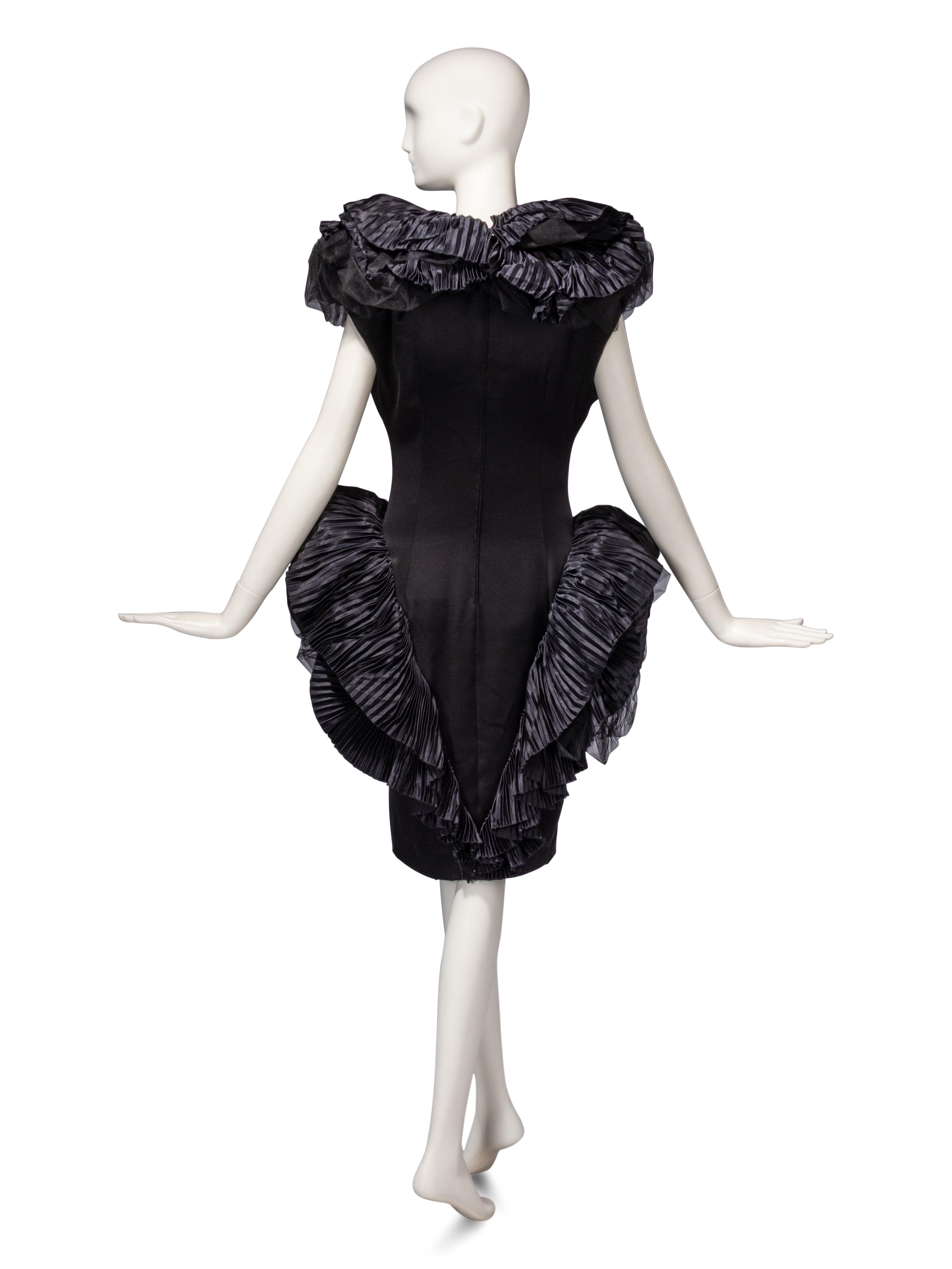 Attributed to Loris Azzaro Haute Couture, Structured Black Dress