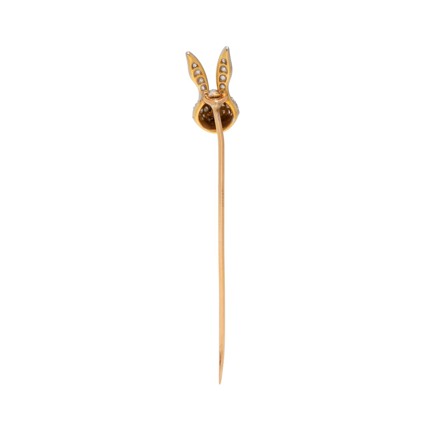 ANTIQUE, DIAMOND RABBIT STICKPIN
