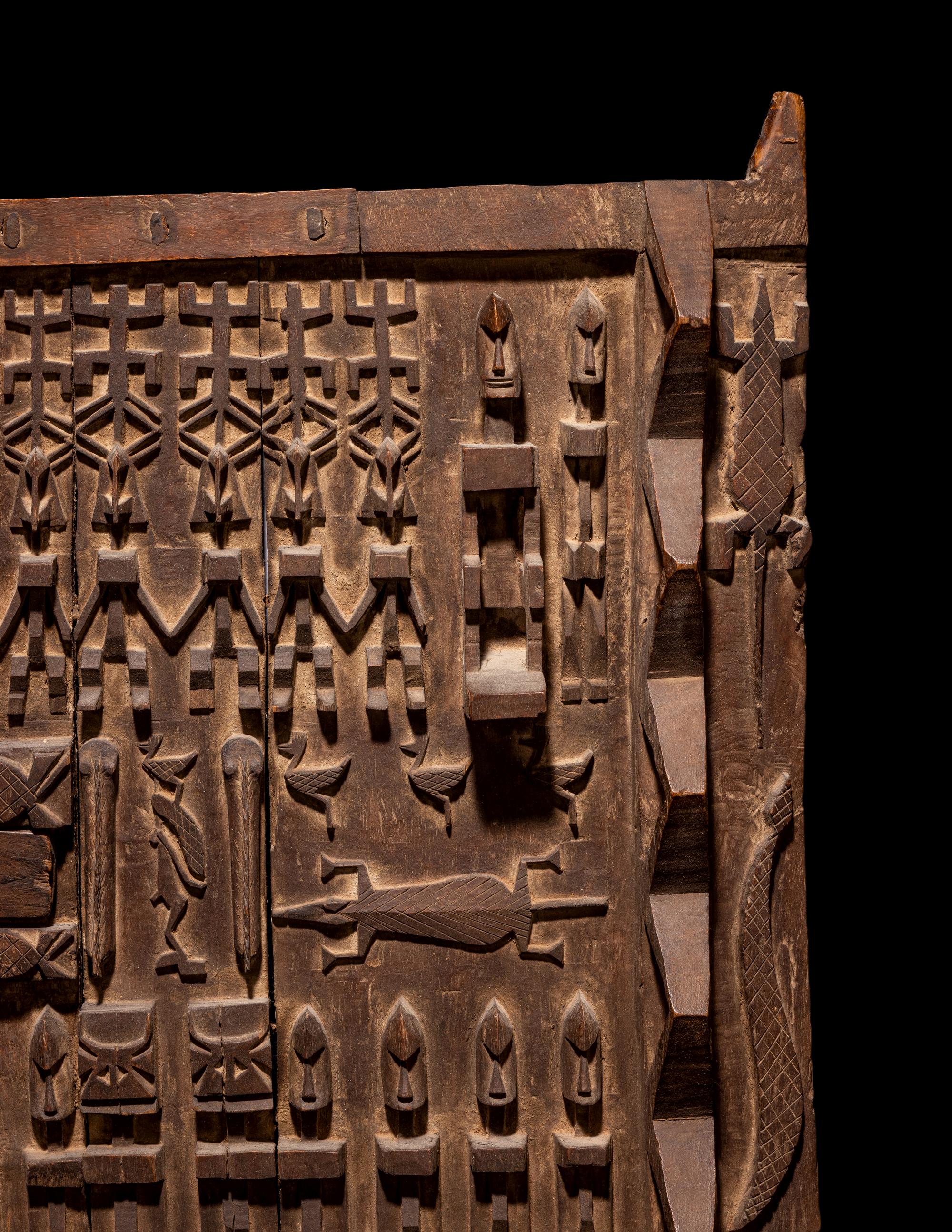 Two Dogon Wood Granary Doors