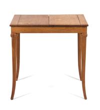 An Oak Backgammon Table Height 28 1/4 x width 28 x depth 21 3/4 inches. — MID 20TH CENTURY