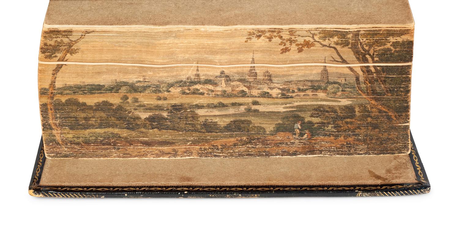[FORE-EDGE PAINTING]. HURDIS, James. The Village Curate, and Other Poems . Chiswick: Charles Wittingham, 1810.
