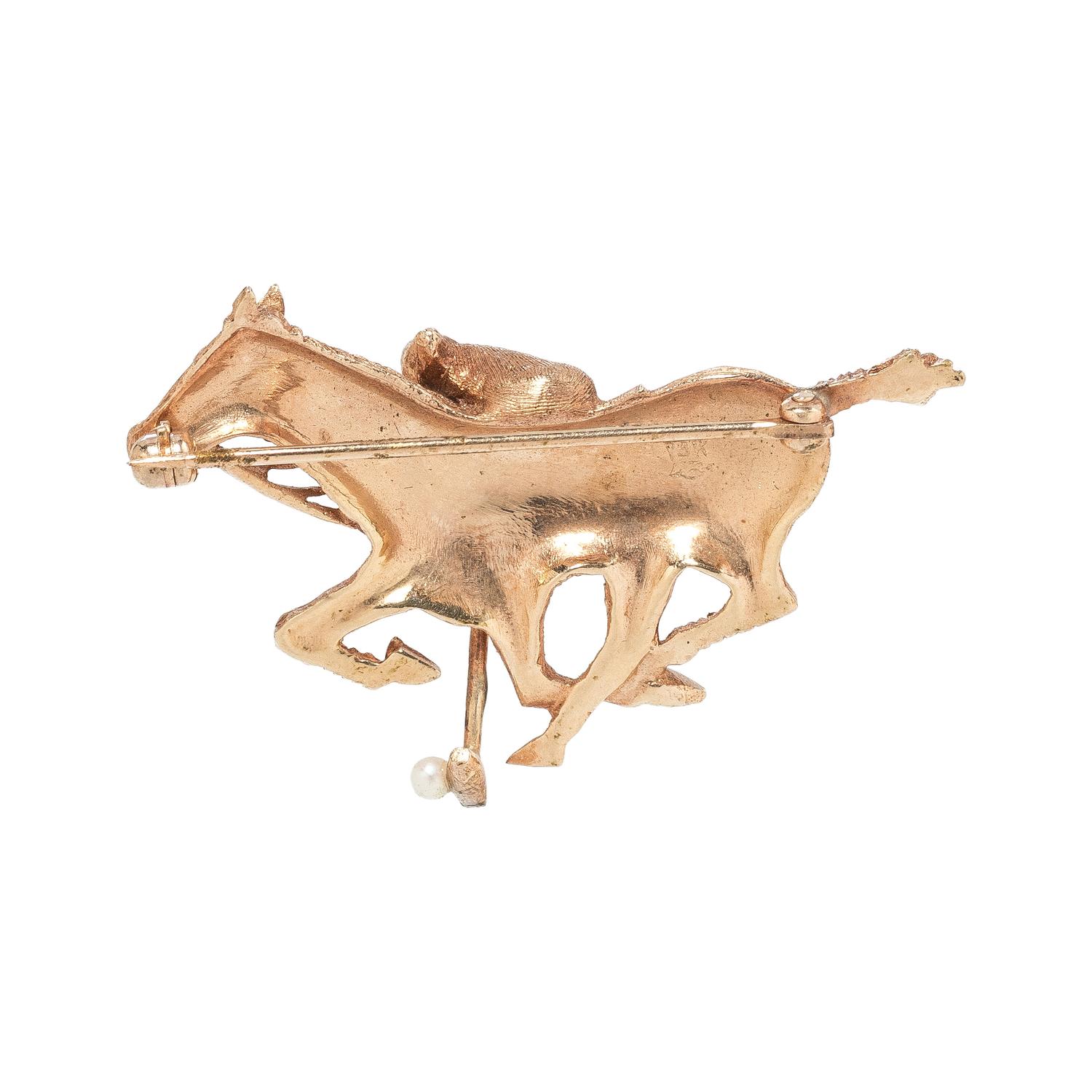 YELLOW GOLD POLO BROOCH