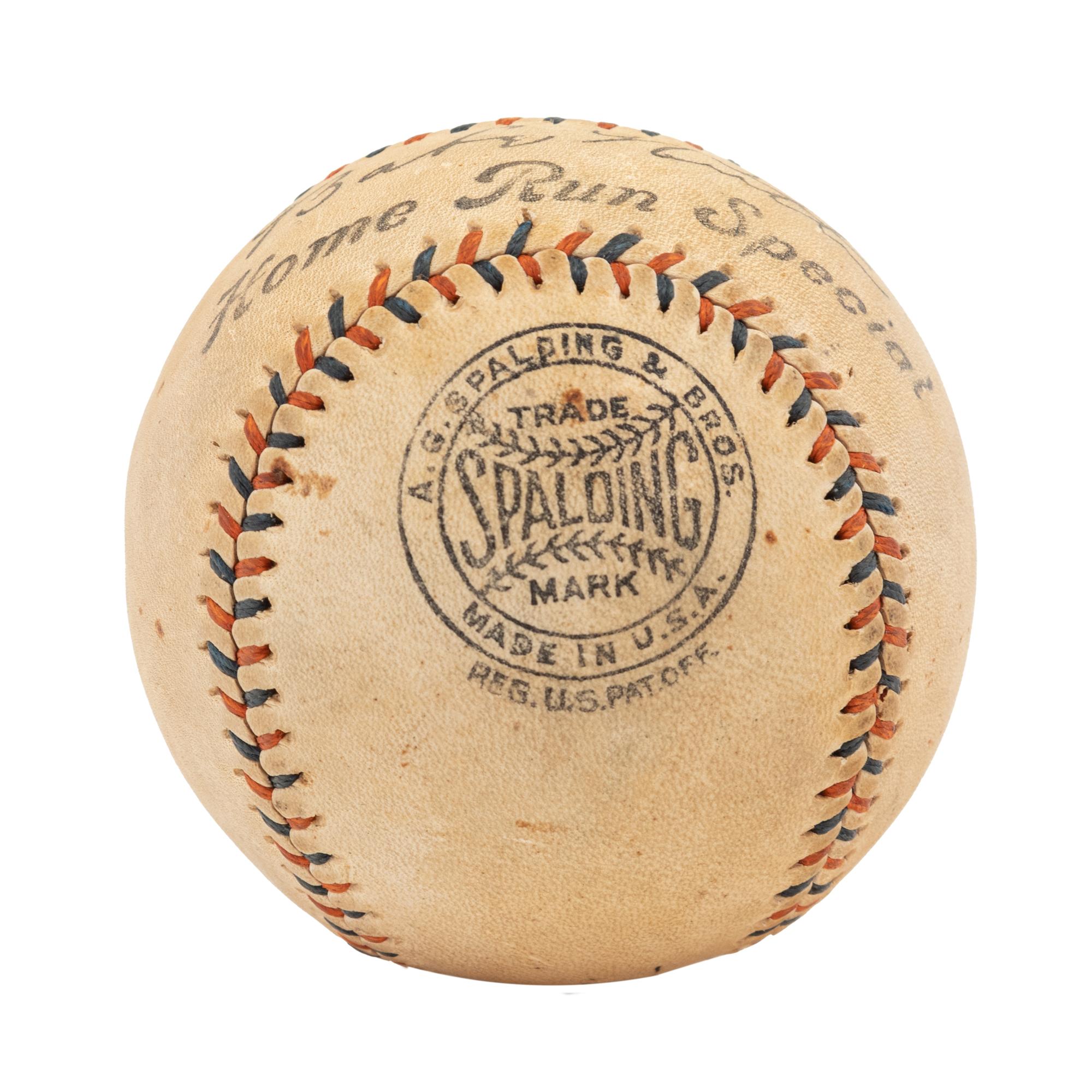 A 1930s Babe Ruth and Lou Gehrig Signed Babe Ruth Home Run Special Spalding Baseball (JSA Letter)