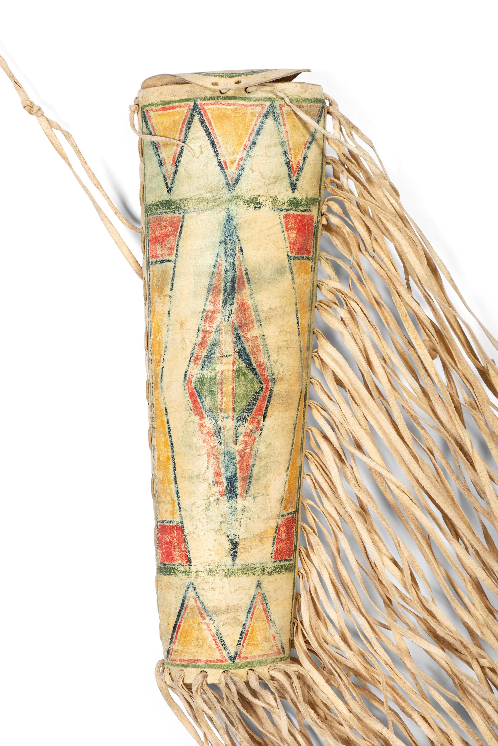 Plains Painted Parfleche Cylinder