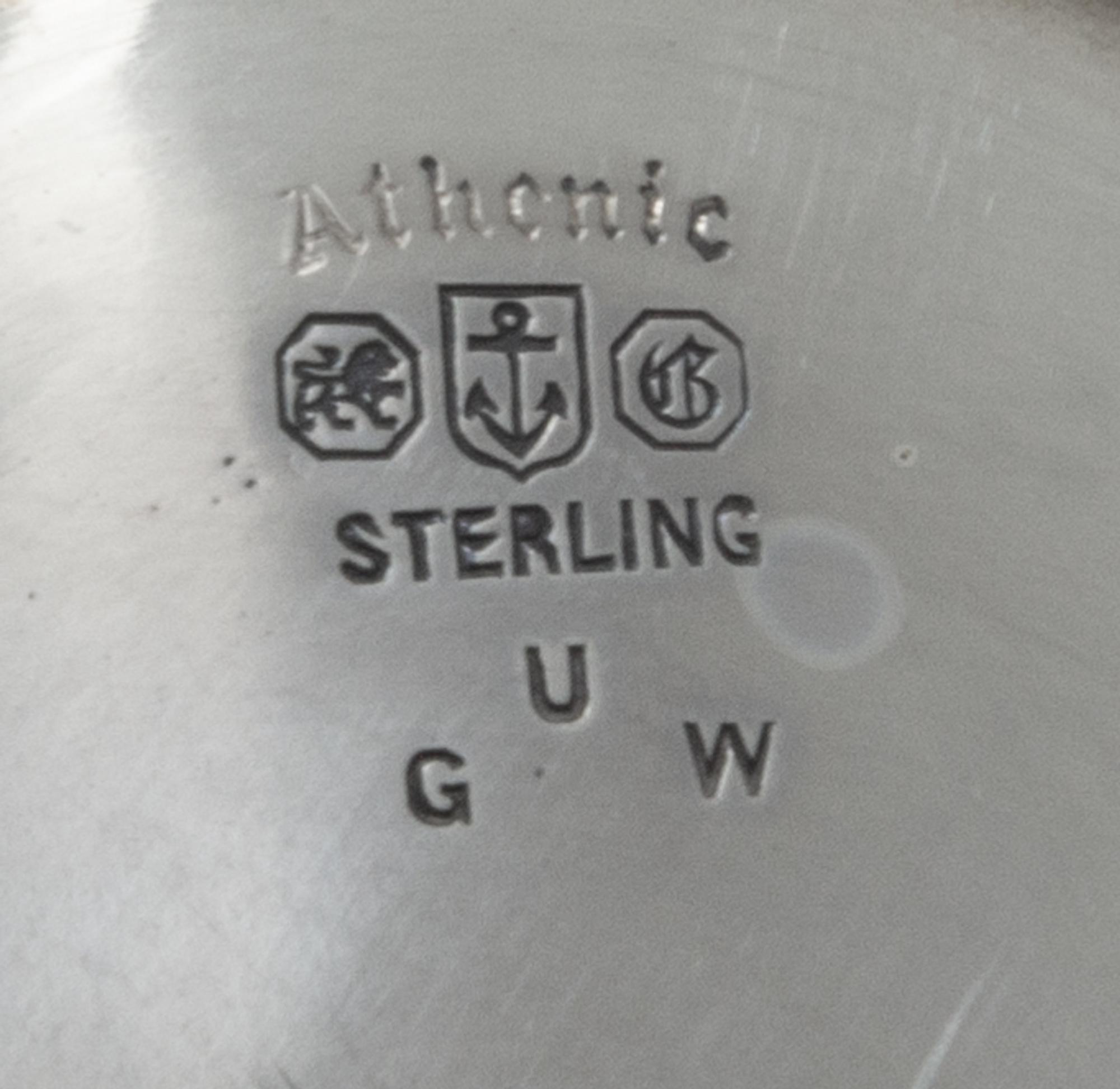 A Gorham Athenic Silver Six-Piece Tea and Coffee Service, Gorham Mfg. Co., Providence, RI, Early 20th Century, comprising a water kettl