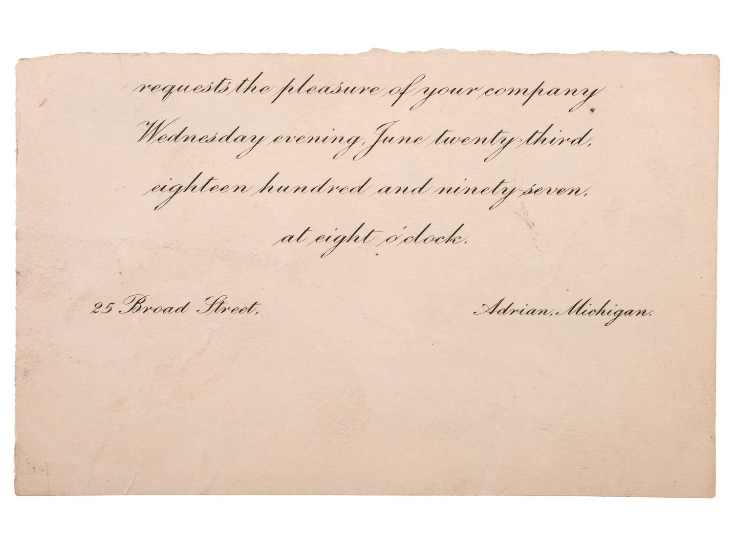 [WOMEN'S SUFFRAGE]. ANTHONY, Susan B. (1820-1906). Autographed note signed ("Susan B. Anthony"). Rochester, NY, 1 January 1898.