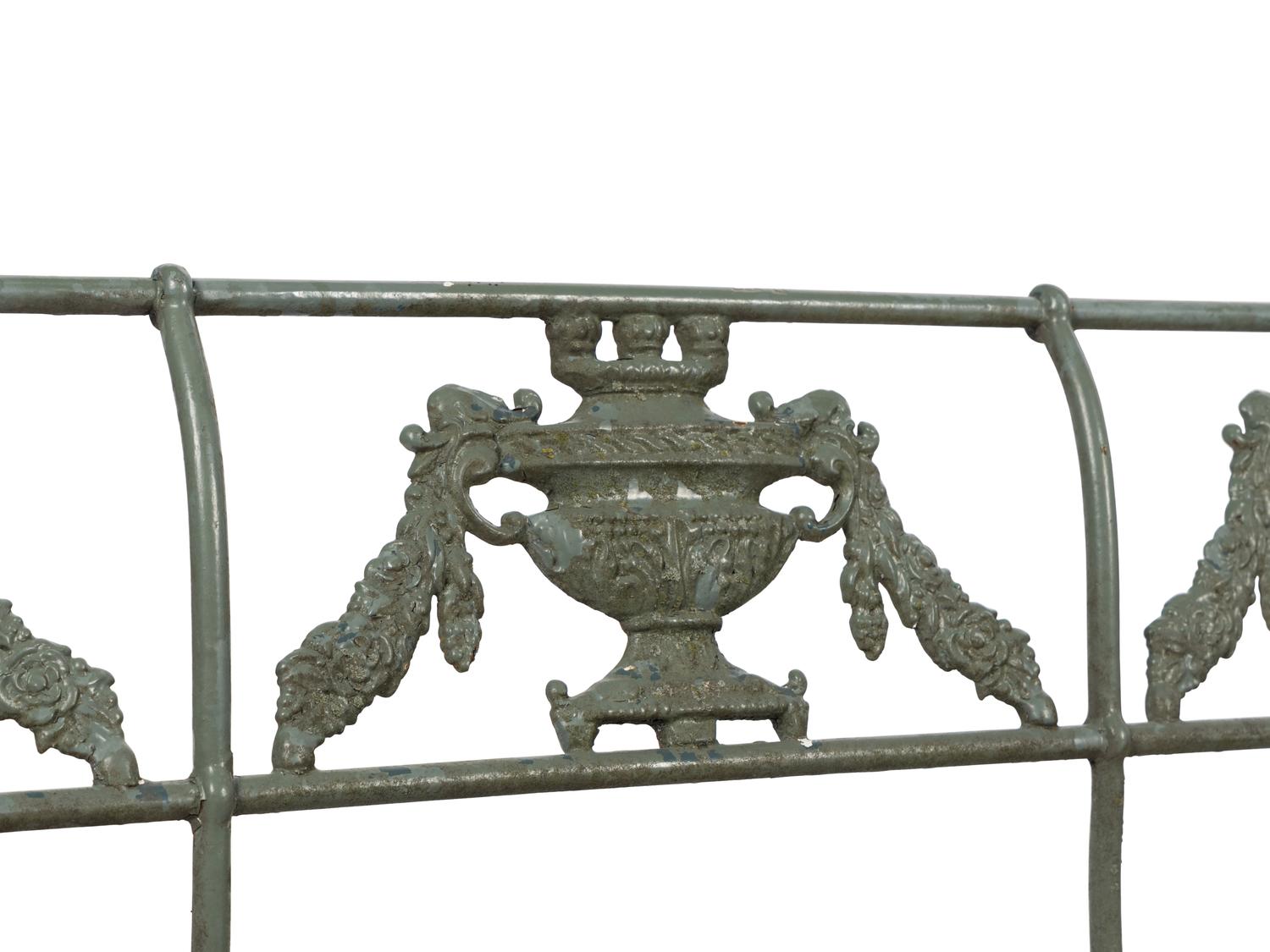 A Pair of Neoclassical Style Painted Iron Garden Benches