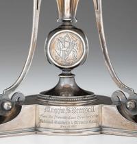 Sterling silver presentation tazza starr & marcus, new york, ny, dated, "1867"