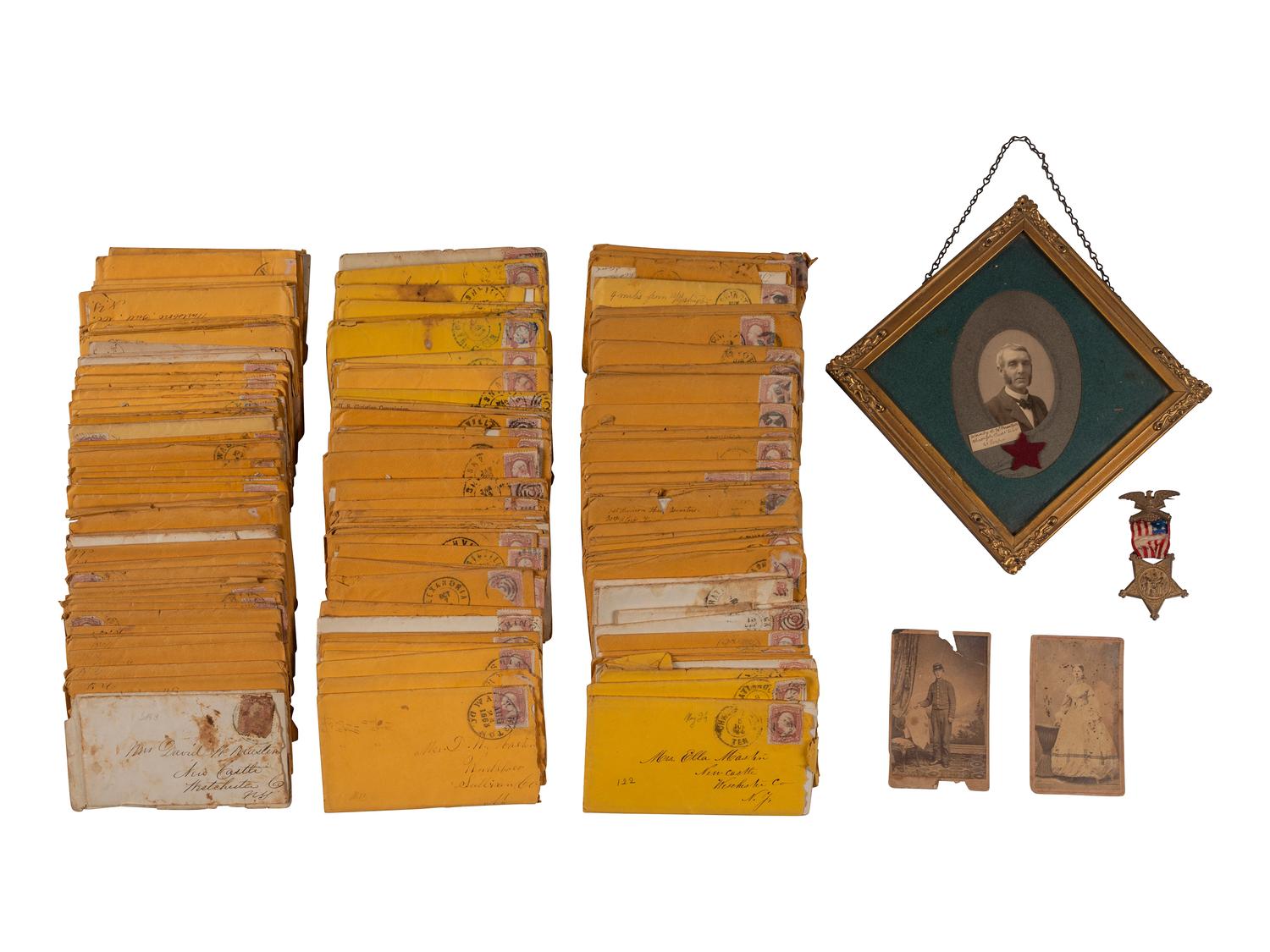 [CIVIL WAR]. Extensive letter archive of Private David W. Masten, Co. E, New York 143rd Infantry, musician, private, and member of the Ambulance Corps.