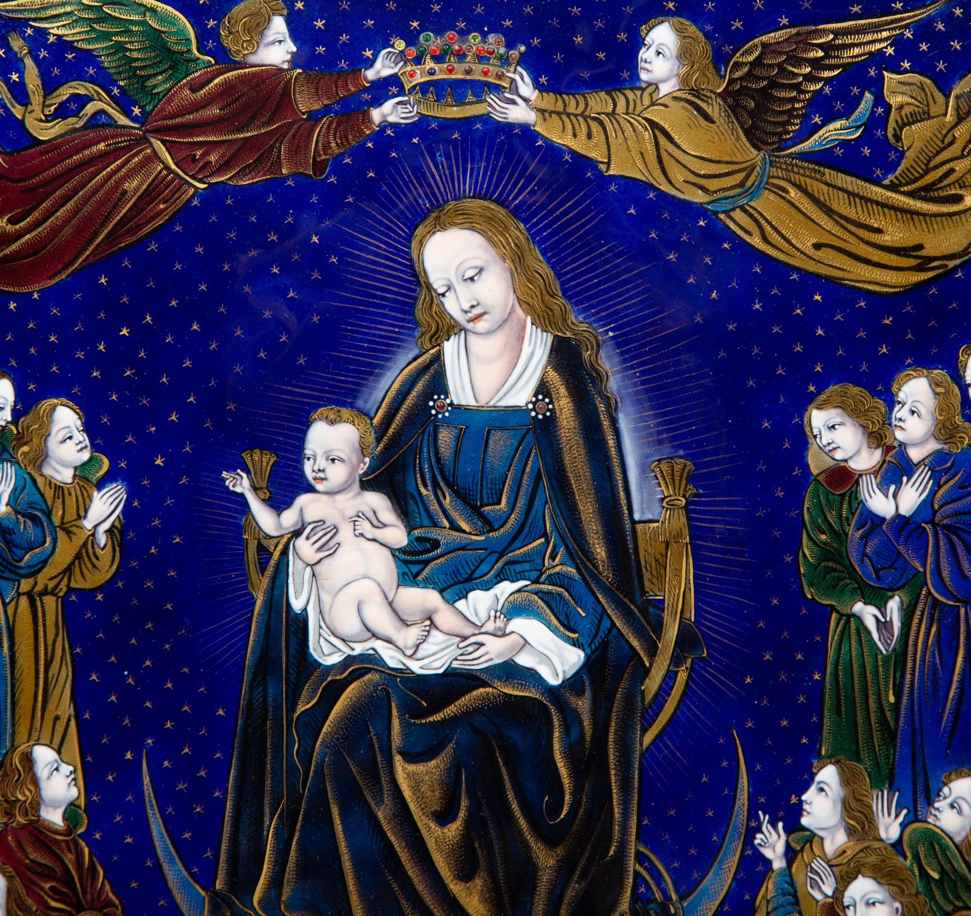 A Limoges Enamel on Copper Triptych