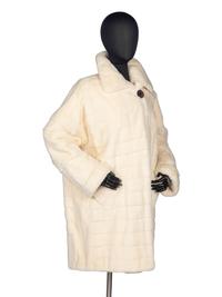 Bisang White Sheared Mink Coat