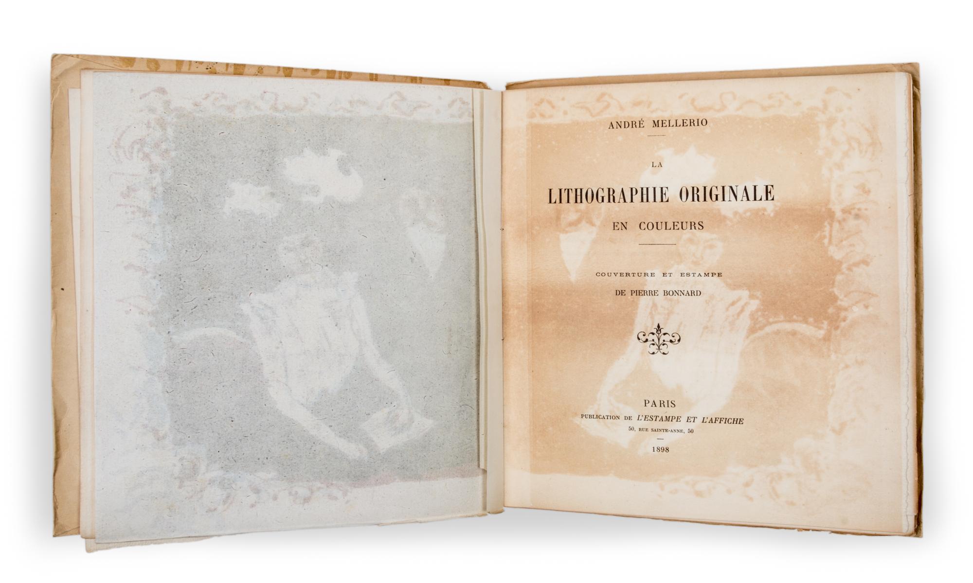 BONNARD, PIERRE AND ANDRE MELLERIO. La Lithographie originale en couleurs. Paris, 1898. Limited. Presentation copy.