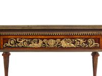 A Napoleon III Velvet-Inset and Gilt Bronze Mounted Amboyna Center Table