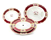 A Group of Five Large Chamberlain Worcester Platters — C. 1820