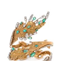 ENRICO SERAFINI, BICOLOR GOLD, EMERALD AND DIAMOND 'SEAWEED' BRACELET