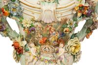 A German Porcleain Covered Vase on Stand — 19TH CENTURY