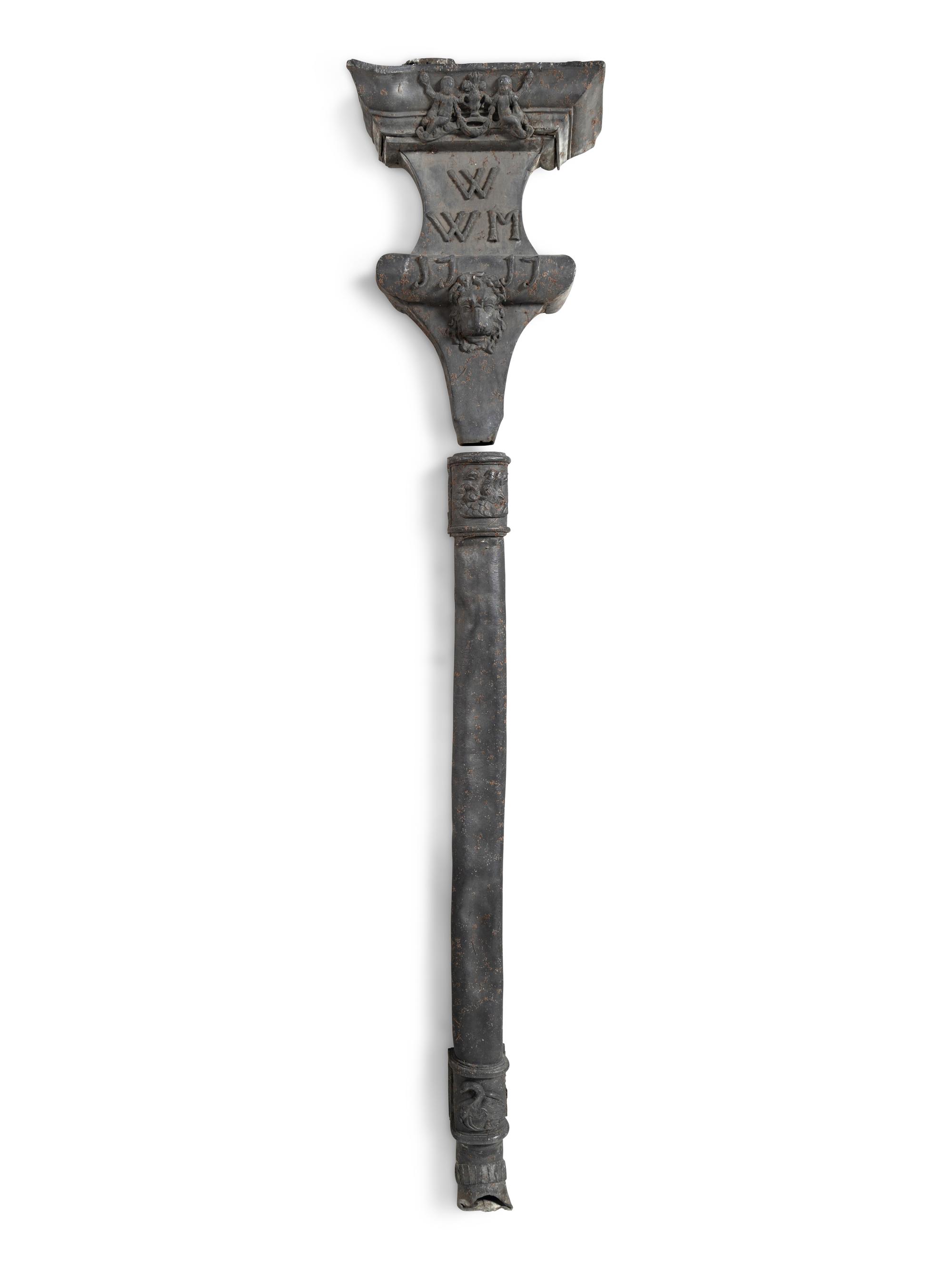 An English Lead Drain Hopper and Downpipe