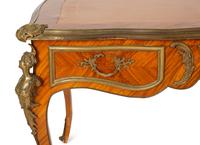 A Louis XV Style Gilt Bronze Mounted Tulipwood Bureau Plat