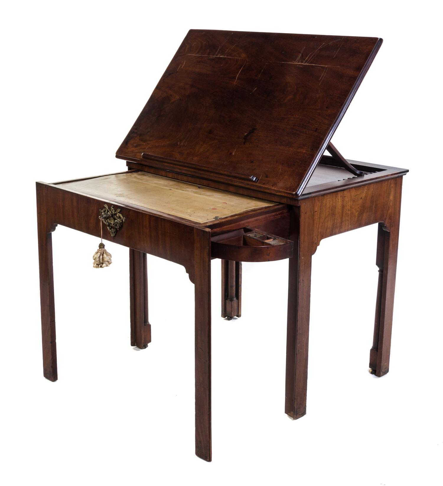 A George III Mahogany Architect's Desk Height 31 x width 35 1/2 x depth 23 inches. — LATE 18TH CENTURY