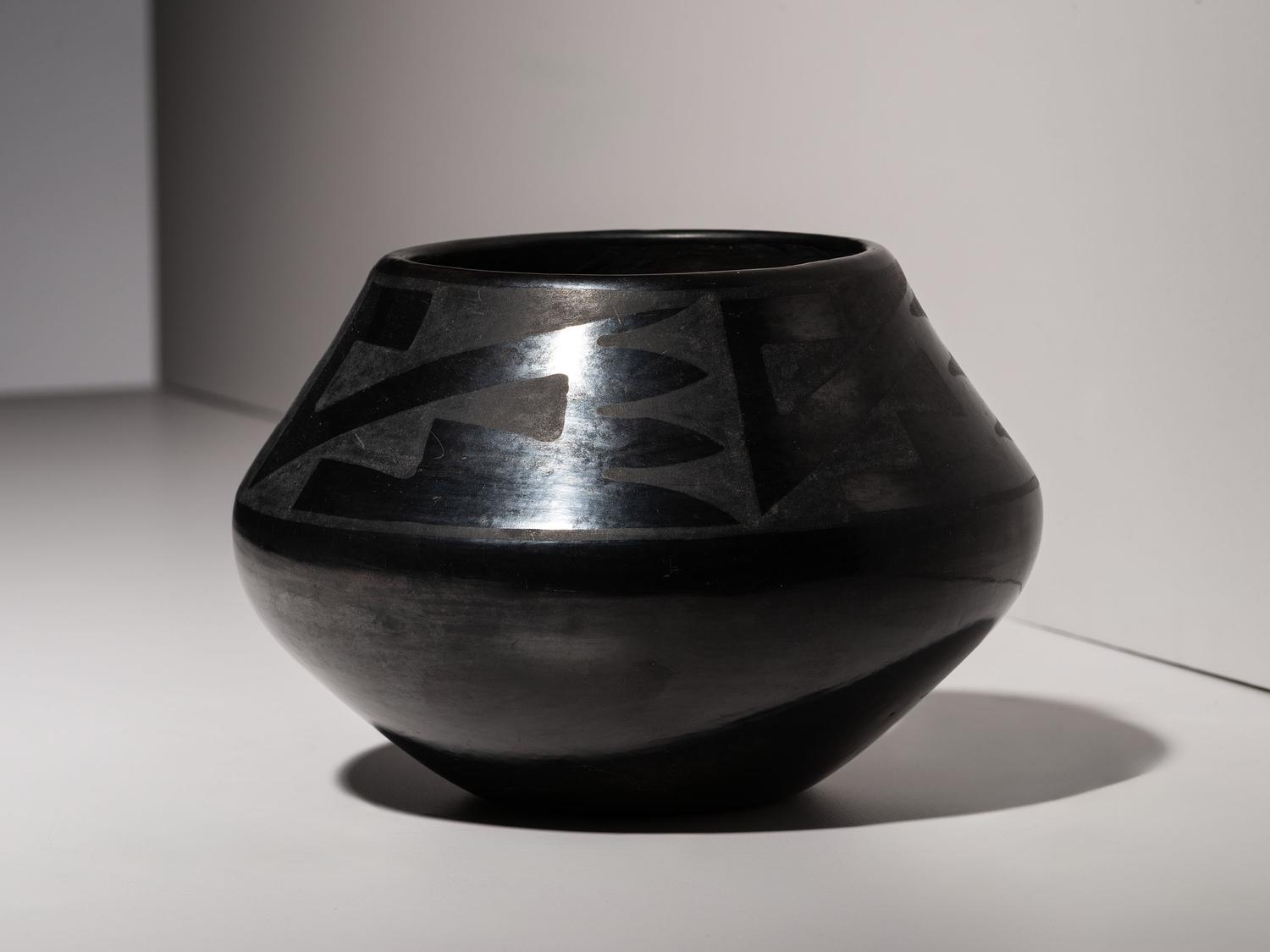 Blackware Pottery Jar, with Gunmetal Finish 1925-1943