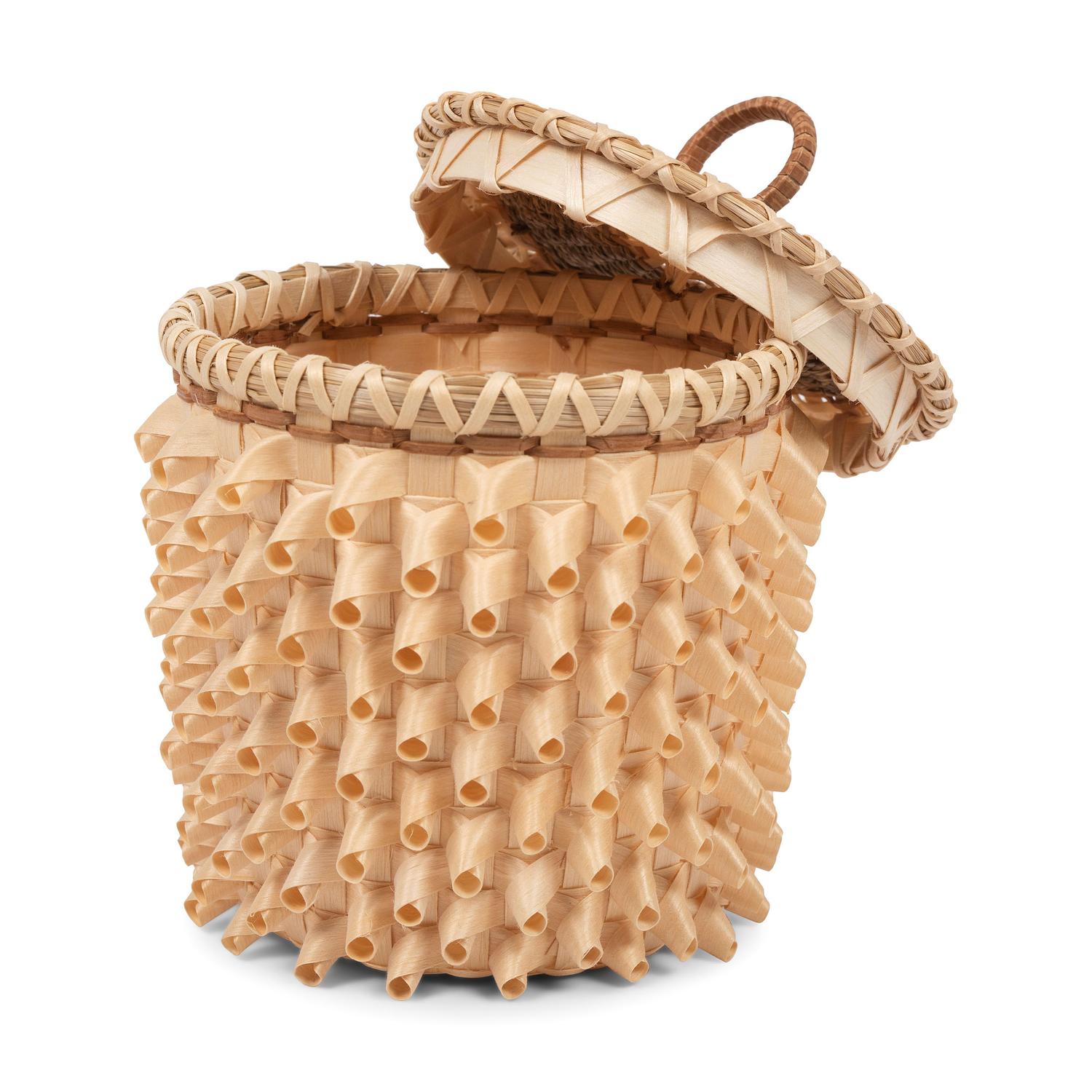 Lidded Trinket Basket, with "Porcupine Twists"