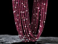 14K Gold and Garnet Multi-strand Necklace