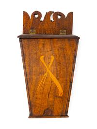 A Marquetry Inlaid Oak Cutlery Box