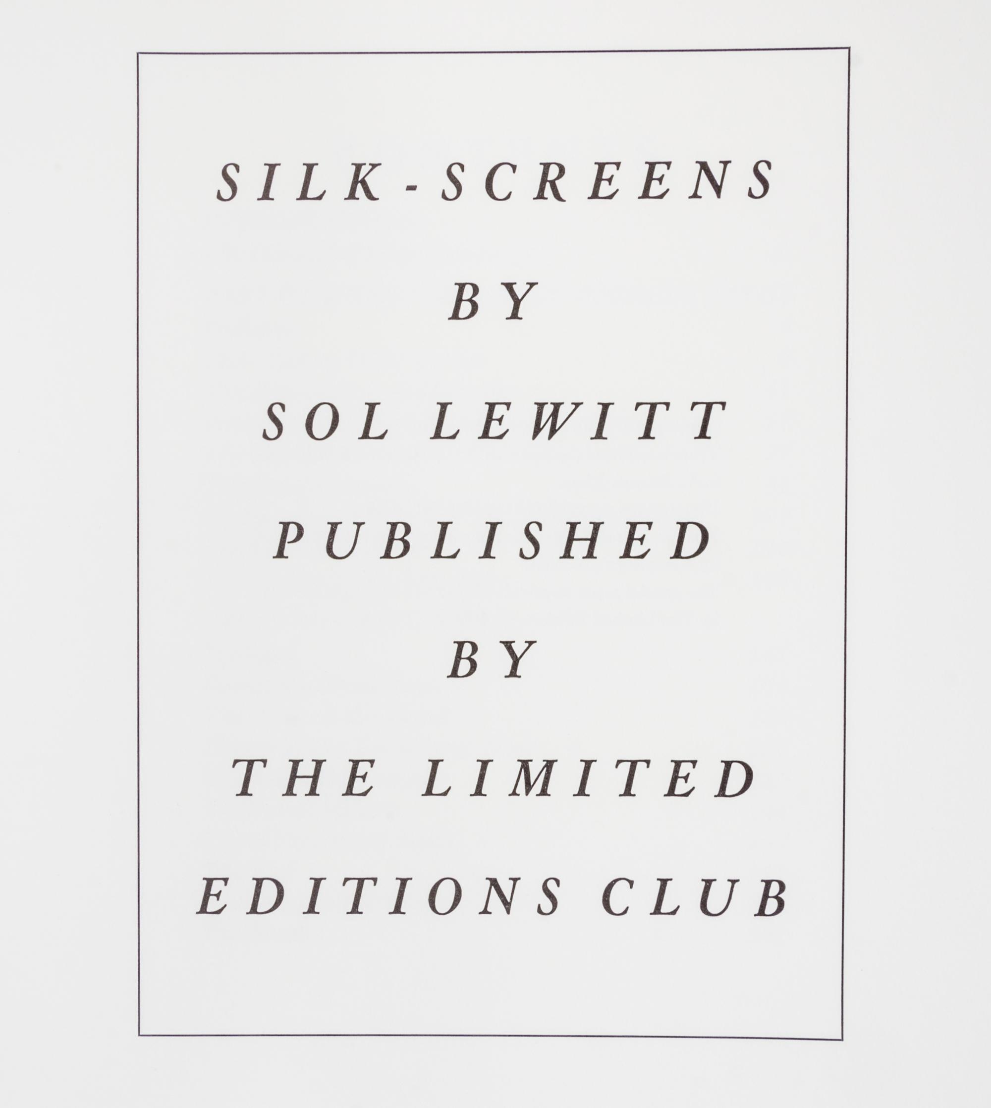 (LEC; LEWITT, SOL) BORGES, JORGE LUIS. Ficciones. New York, 1984. Signed by artist.