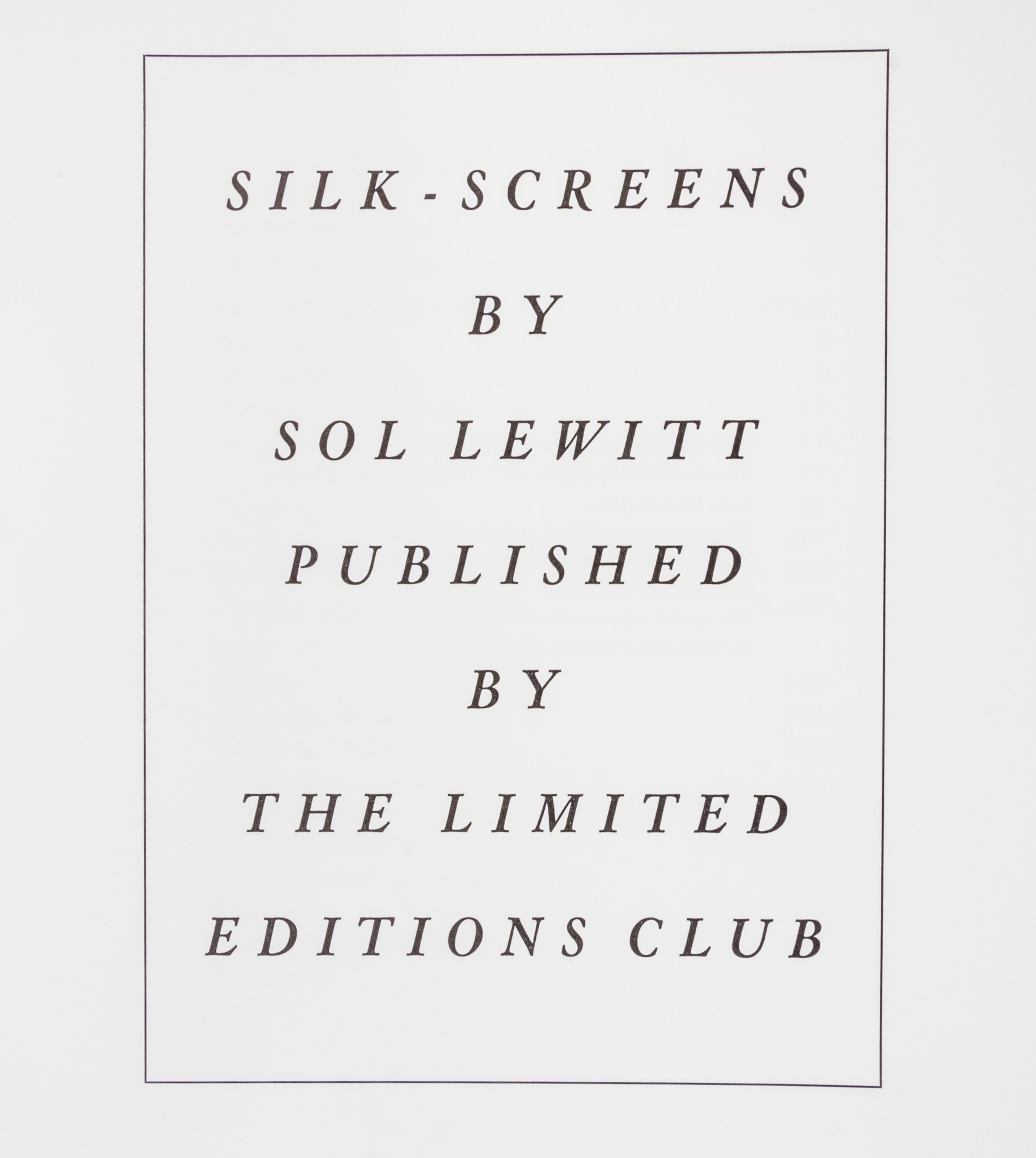 (LEC; LEWITT, SOL) BORGES, JORGE LUIS. Ficciones. New York, 1984. Signed by artist.