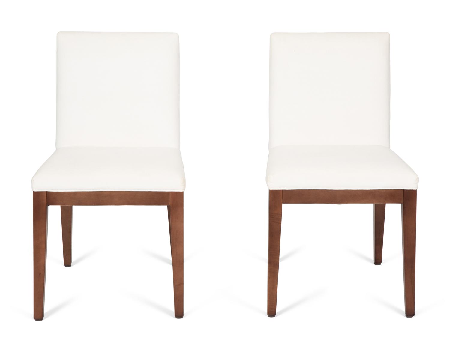 Six Modern Wood and Upholstered Dining Chairs — 20TH CENTURY
