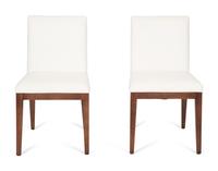 Six Modern Wood and Upholstered Dining Chairs — 20TH CENTURY