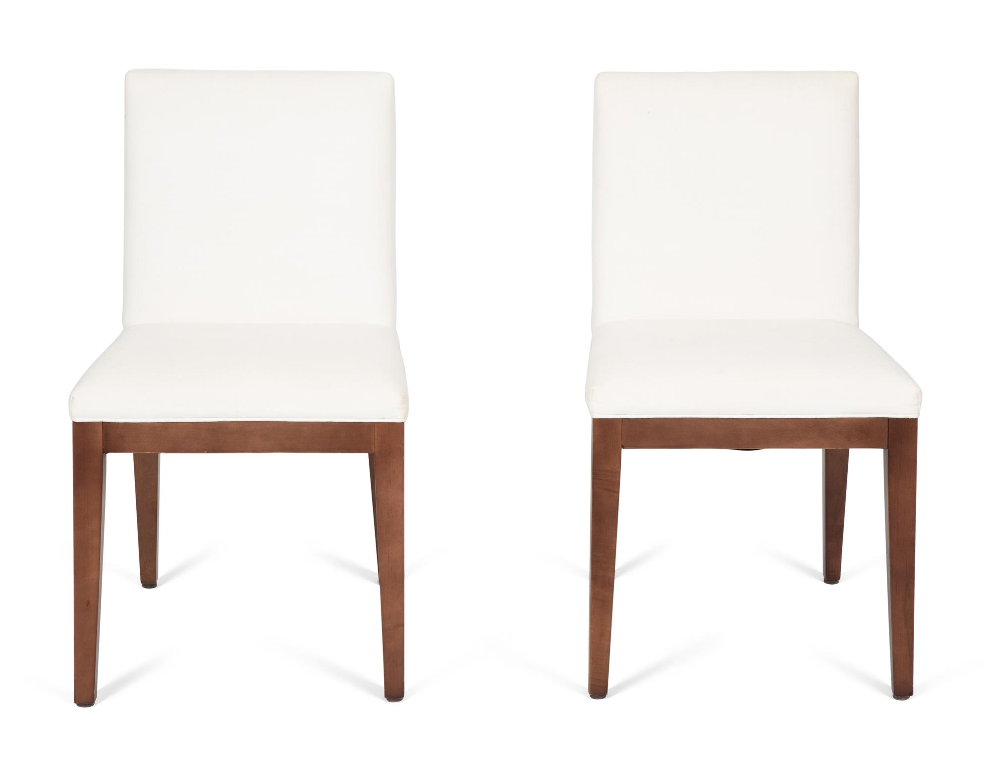 Six Modern Wood and Upholstered Dining Chairs — 20TH CENTURY