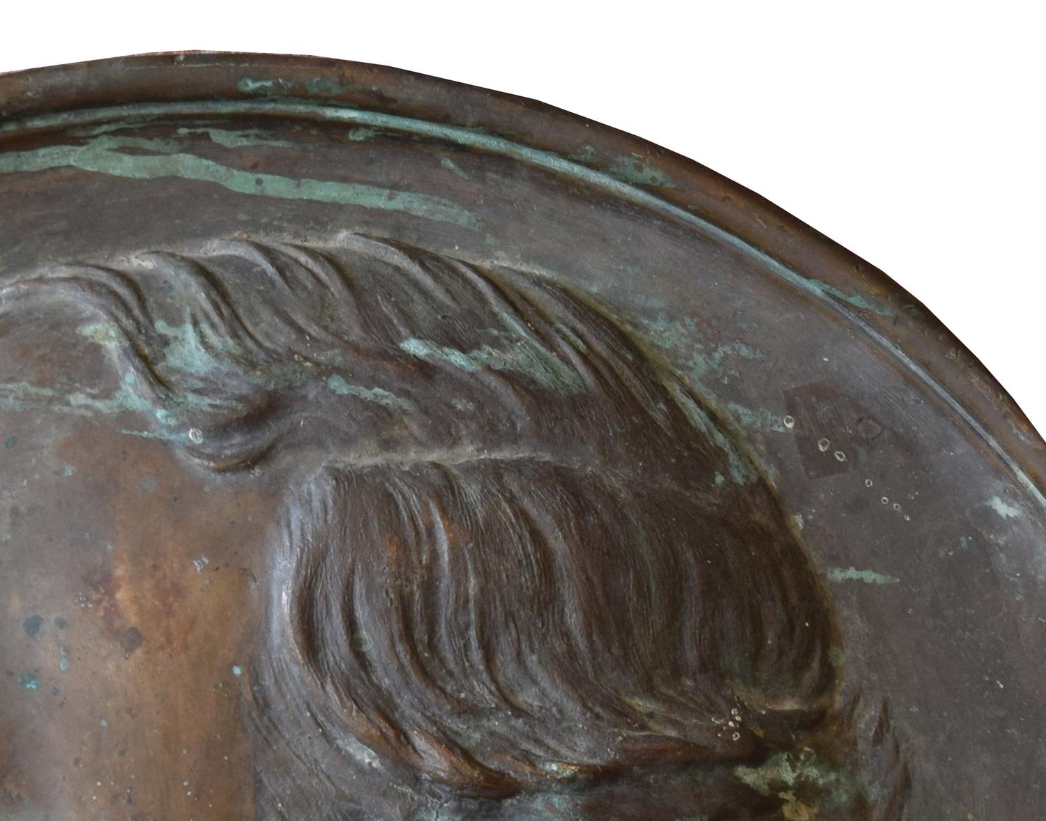 A Bronze Portrait Plaque of Sculptor Henry Baerer 18" W x .75" D x 18" H — United States, 1892