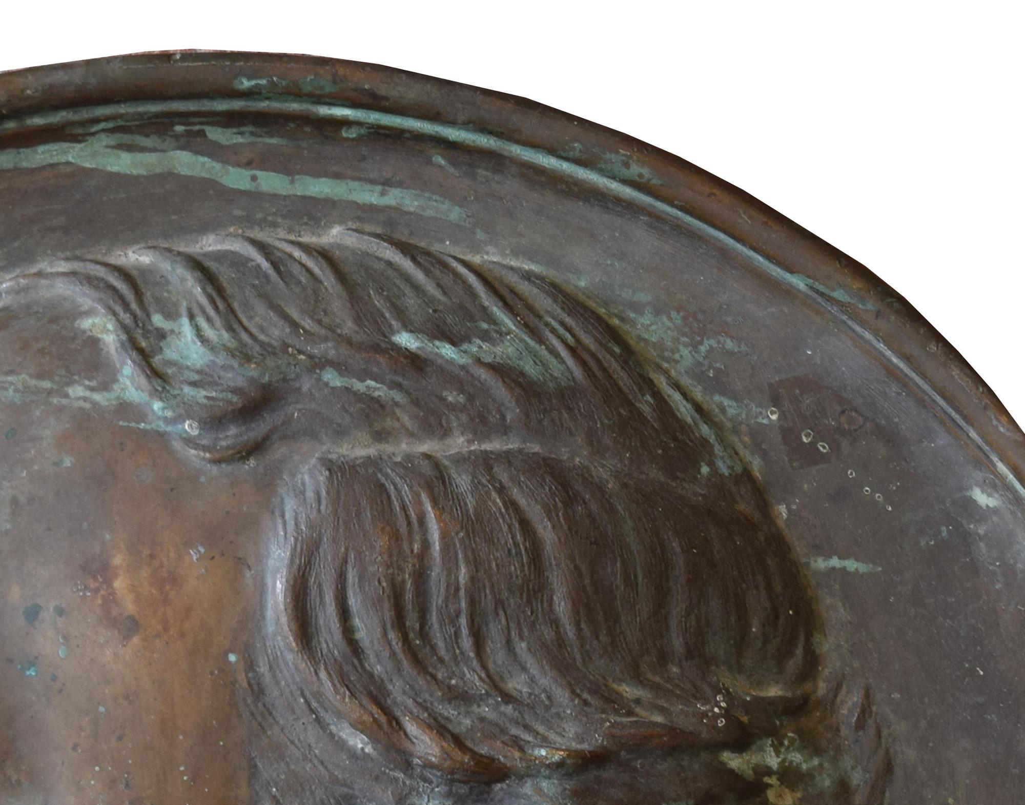 A Bronze Portrait Plaque of Sculptor Henry Baerer 18" W x .75" D x 18" H — United States, 1892