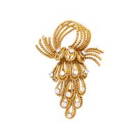YELLOW GOLD AND DIAMOND BROOCH