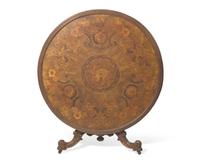 An Italian Renaissance Revival marquetry rosewood tilt-top breakfast table, circa 1880