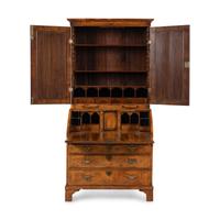 A George II Walnut Secretary Bookcase
