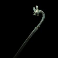 A Roman Bronze Ladle with Panther Handle