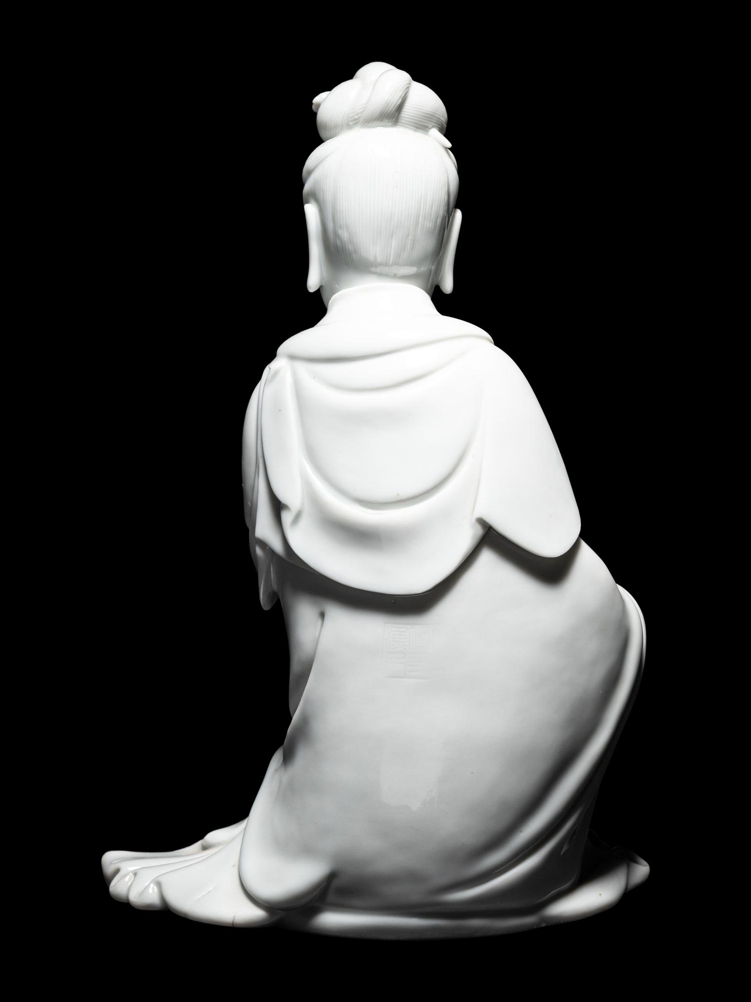A Blanc-de-Chine Porcelain Figure of Guanyin