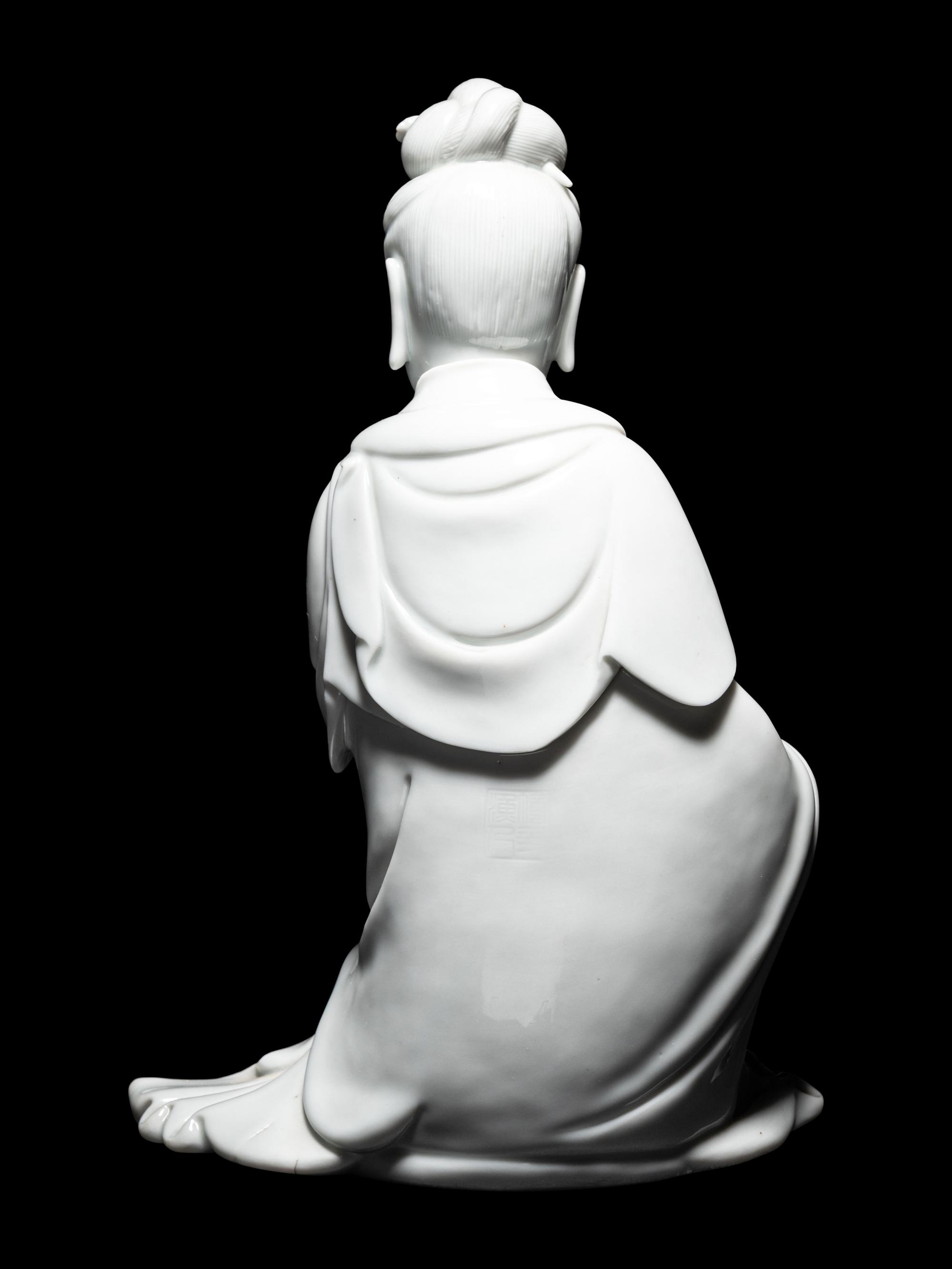 A Blanc-de-Chine Porcelain Figure of Guanyin