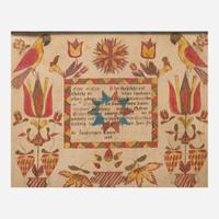 Abraham Huth (active 1808-1830) A Fraktur, Dauphin County, PA, 1820s