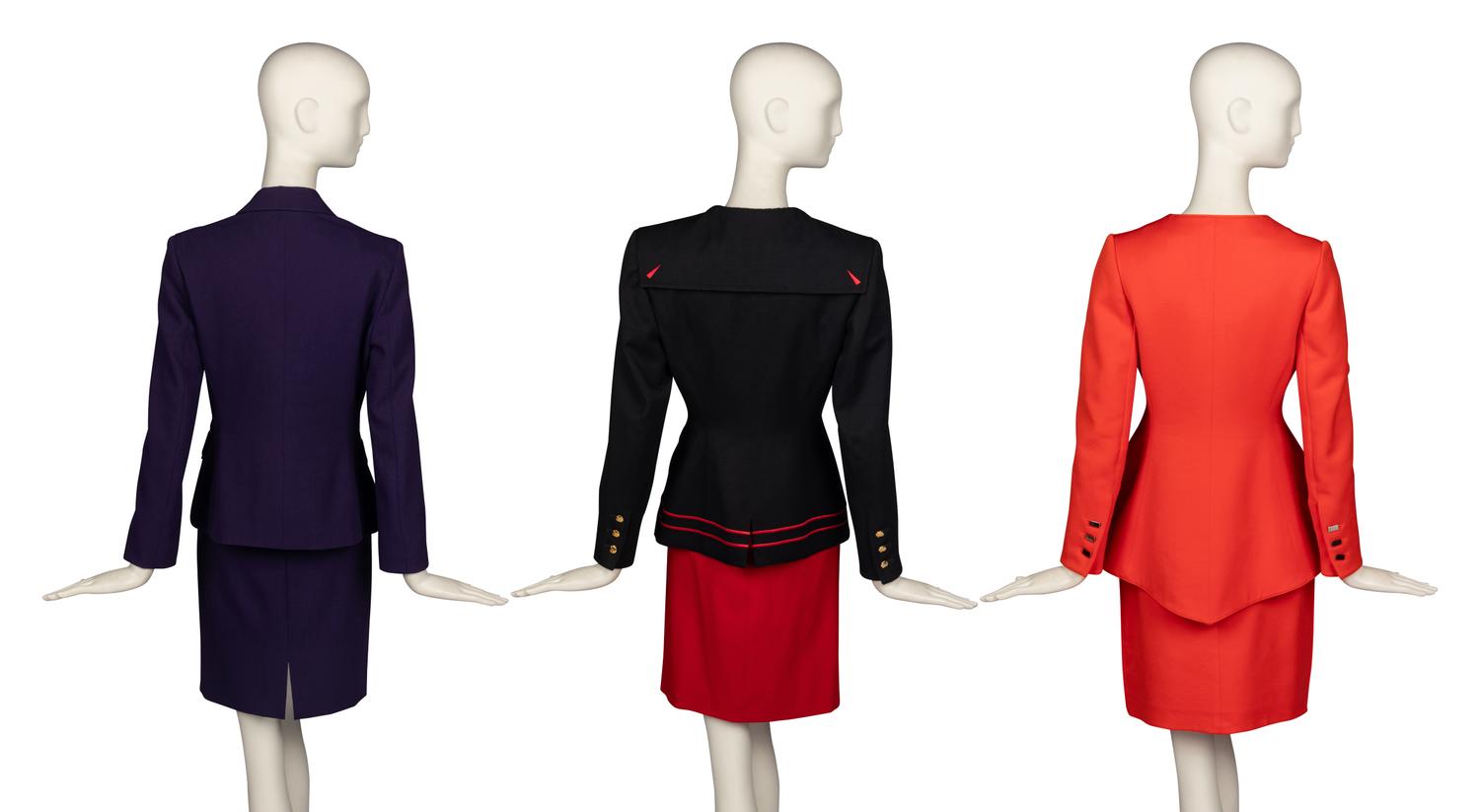 Three Claude Montana Skirt Suits
