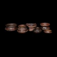 Six San Agustin Burnished Carinated Bowls