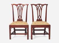 A pair of Chippendale carved mahogany side chairs, Philadelphia, PA, circa 1770