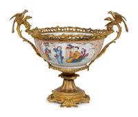 A Louis XV Style Gilt-Bronze-Mounted Chinese Porcelain Centerbowl