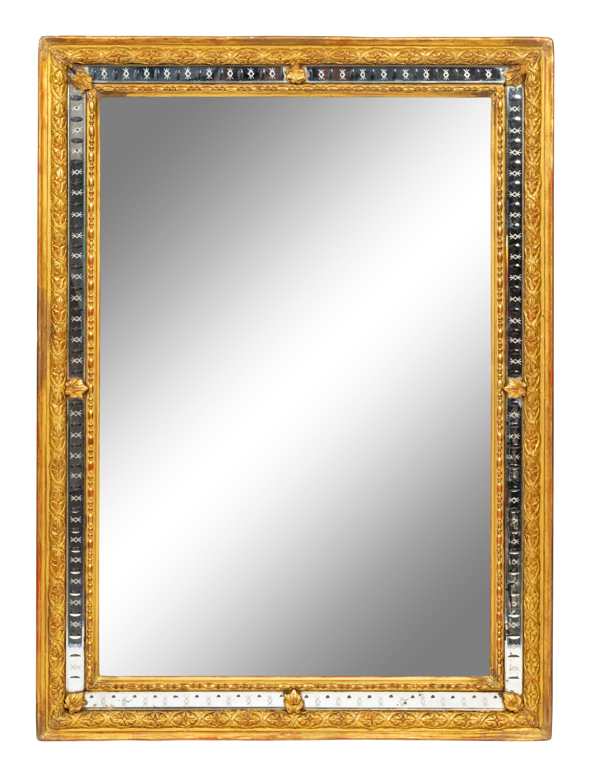 A Neoclassical Style Giltwood Rectangular Mirror — 19TH CENTURY
